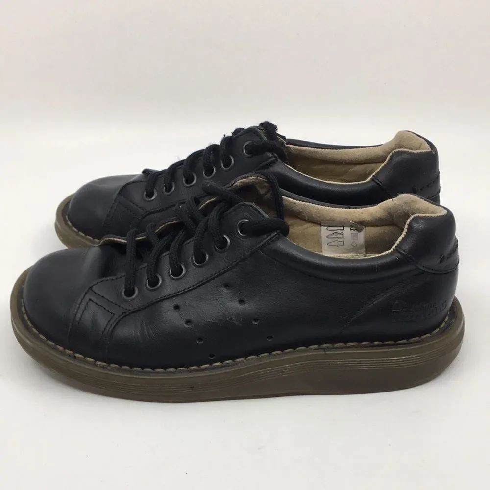 Vintage Dr. Martens Air Wair Lace Up Strong Leather Oxford Shoes Black 8A58 Sz 5 - Picture 5 of 16